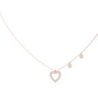 1Heart Diamond Halo Pendant Necklace
