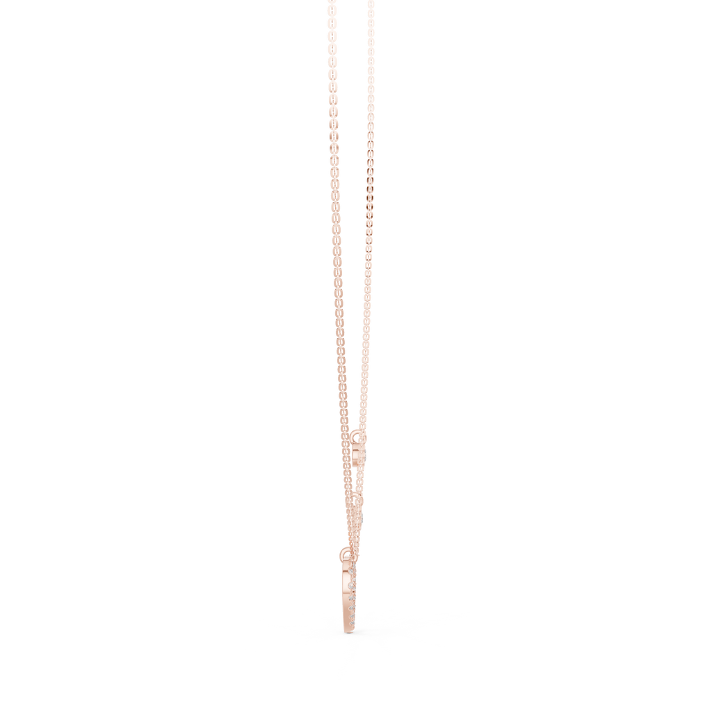 1Heart Diamond Halo Pendant Necklace