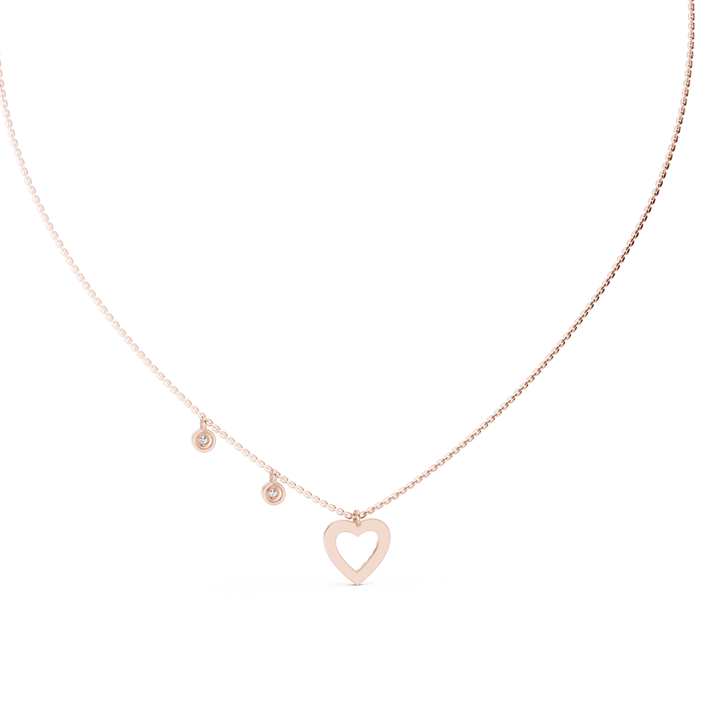 1Heart Diamond Halo Pendant Necklace