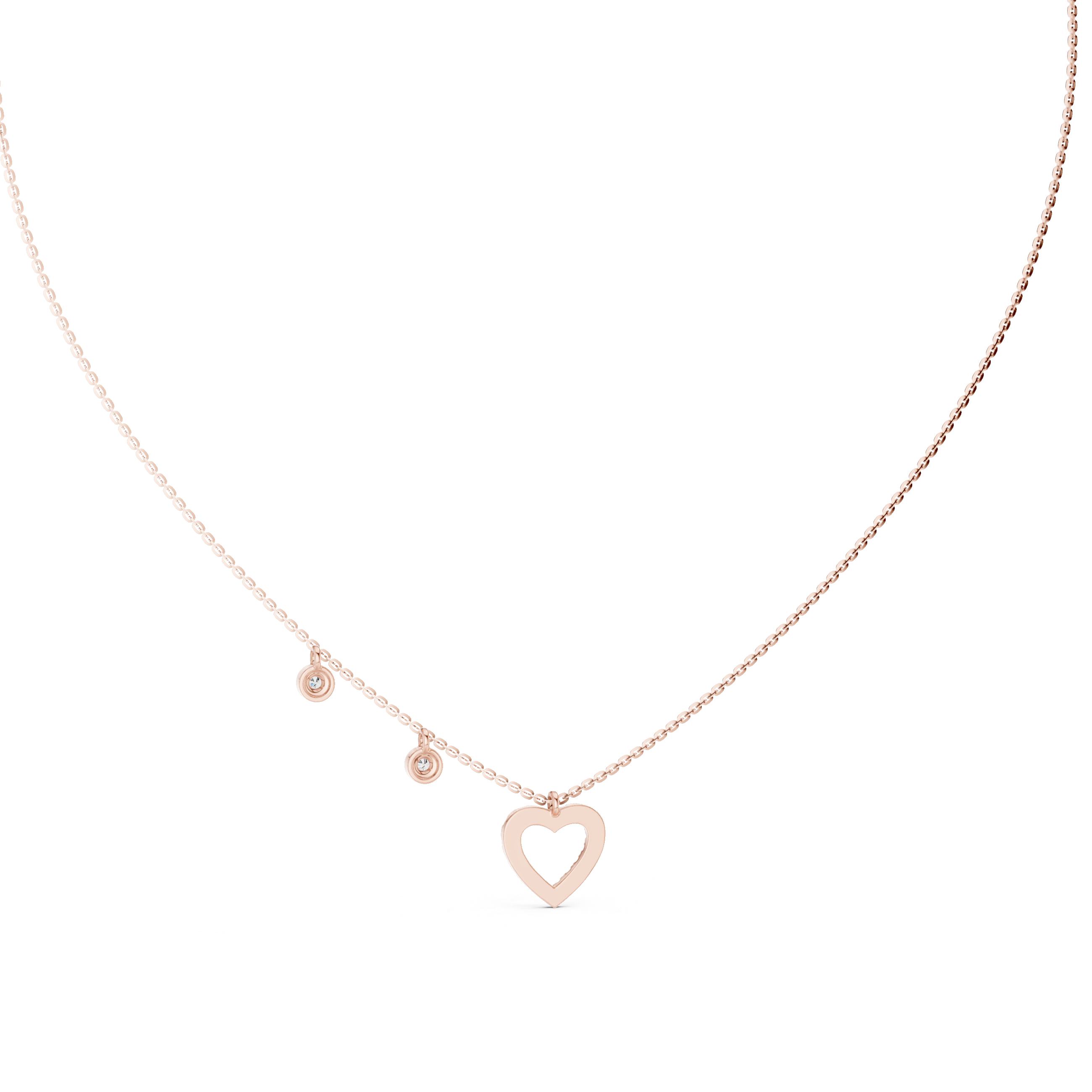 1Heart Diamond Halo Pendant Necklace