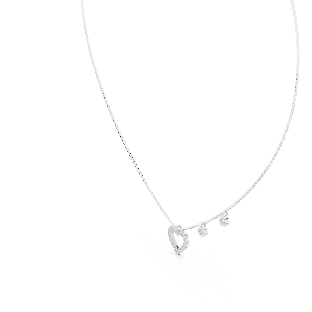 1Heart Diamond Halo Pendant Necklace