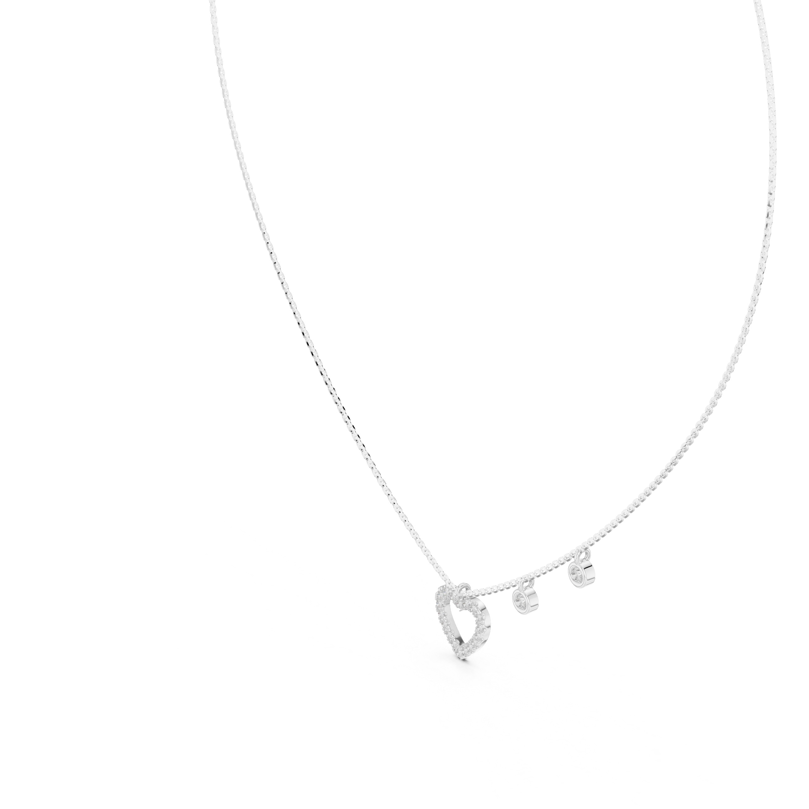 Heart Diamond Halo Pendant Necklace