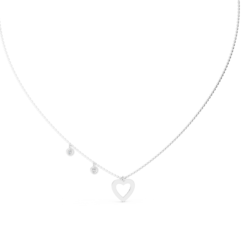 1Heart Diamond Halo Pendant Necklace