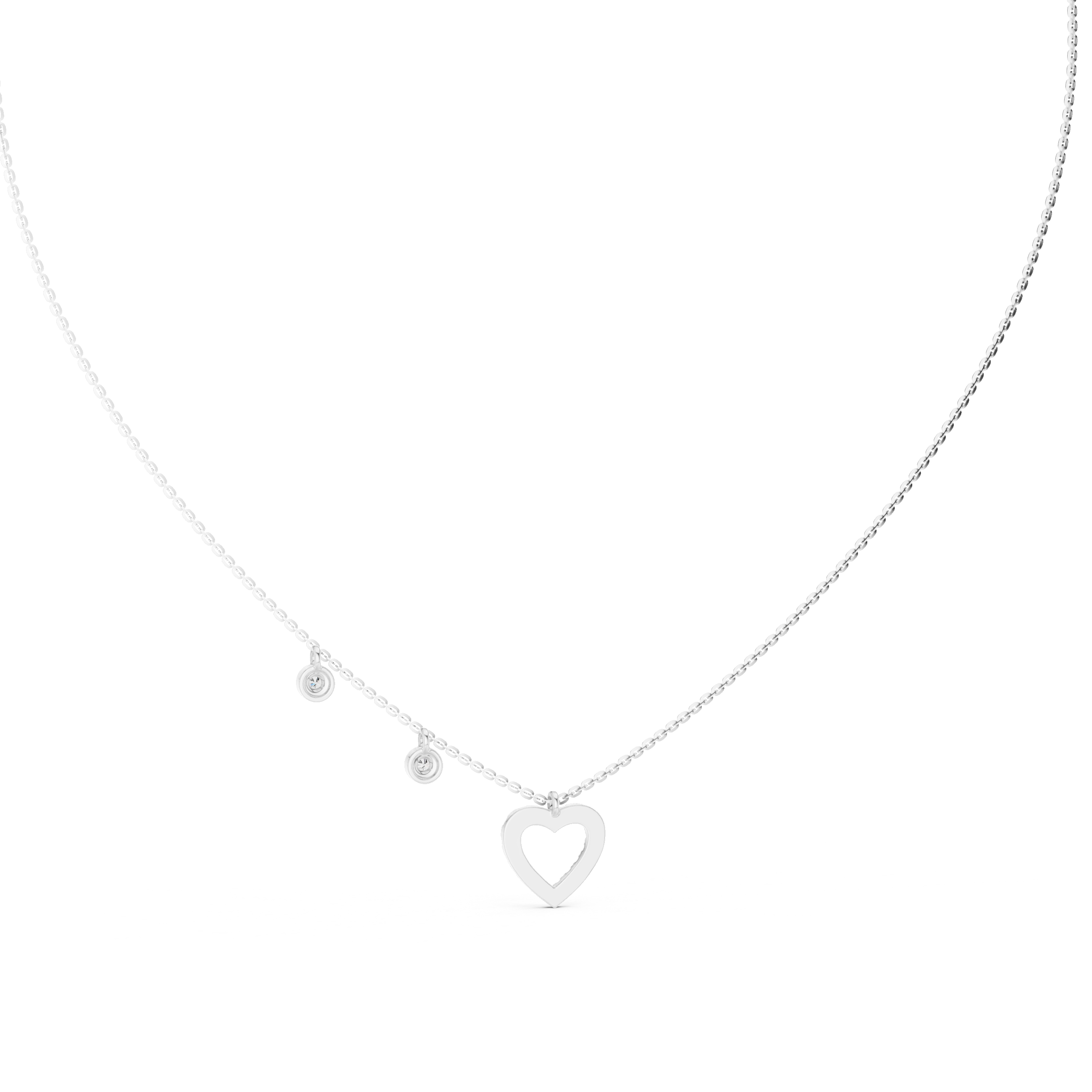 1Heart Diamond Halo Pendant Necklace