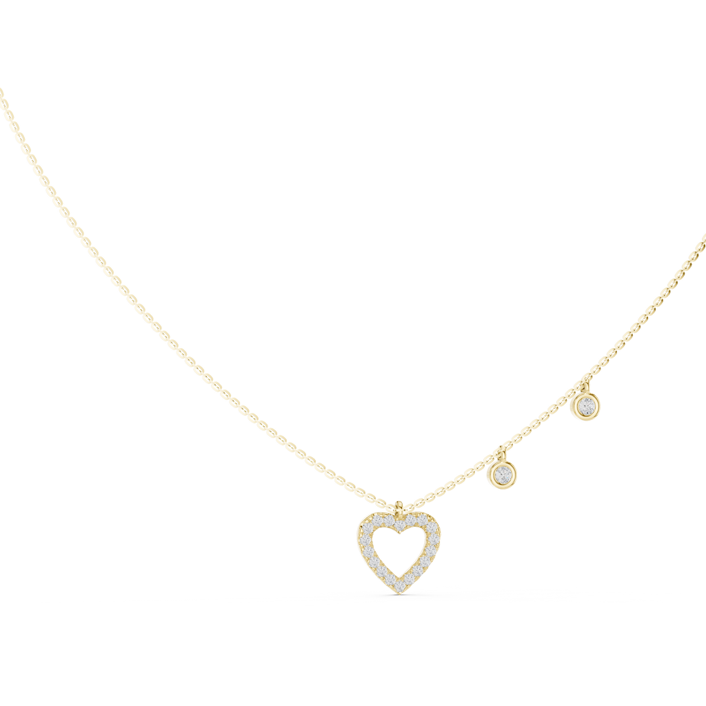 1Heart Diamond Halo Pendant Necklace