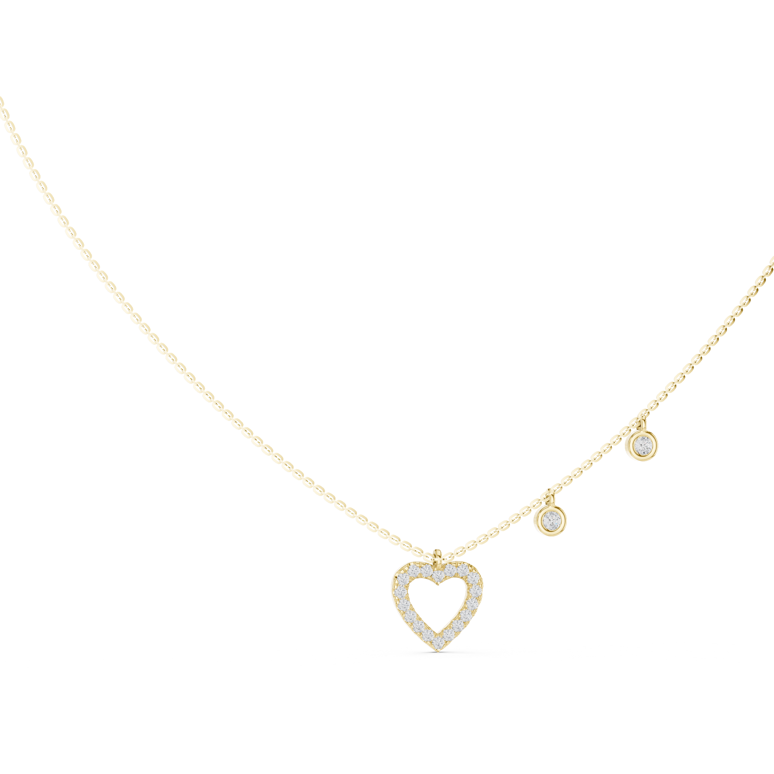 1Heart Diamond Halo Pendant Necklace