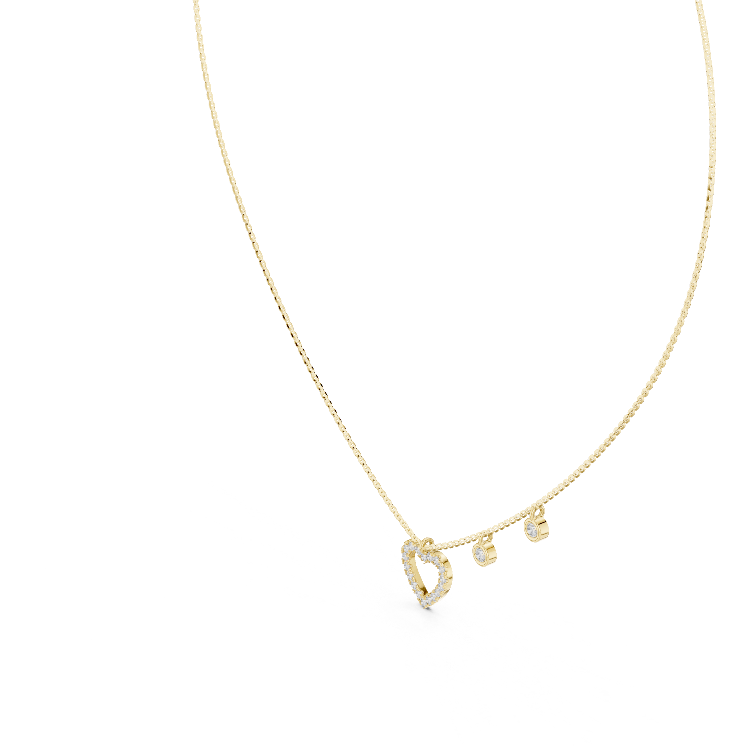 1Heart Diamond Halo Pendant Necklace