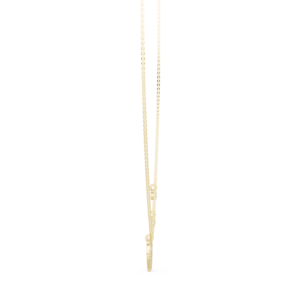 1Heart Diamond Halo Pendant Necklace