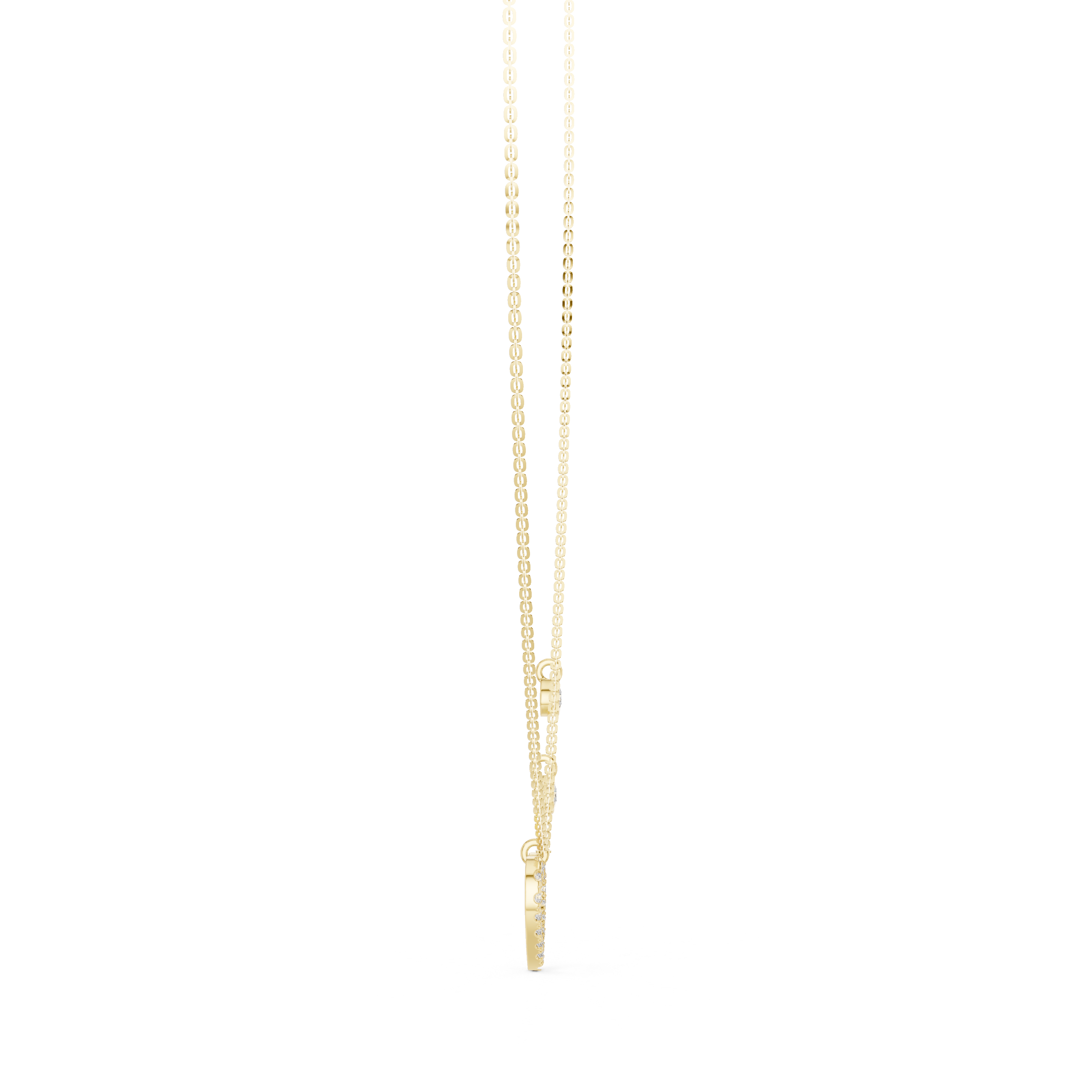 1Heart Diamond Halo Pendant Necklace