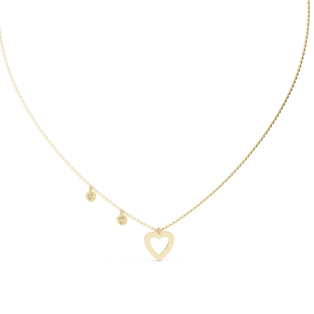 1Heart Diamond Halo Pendant Necklace