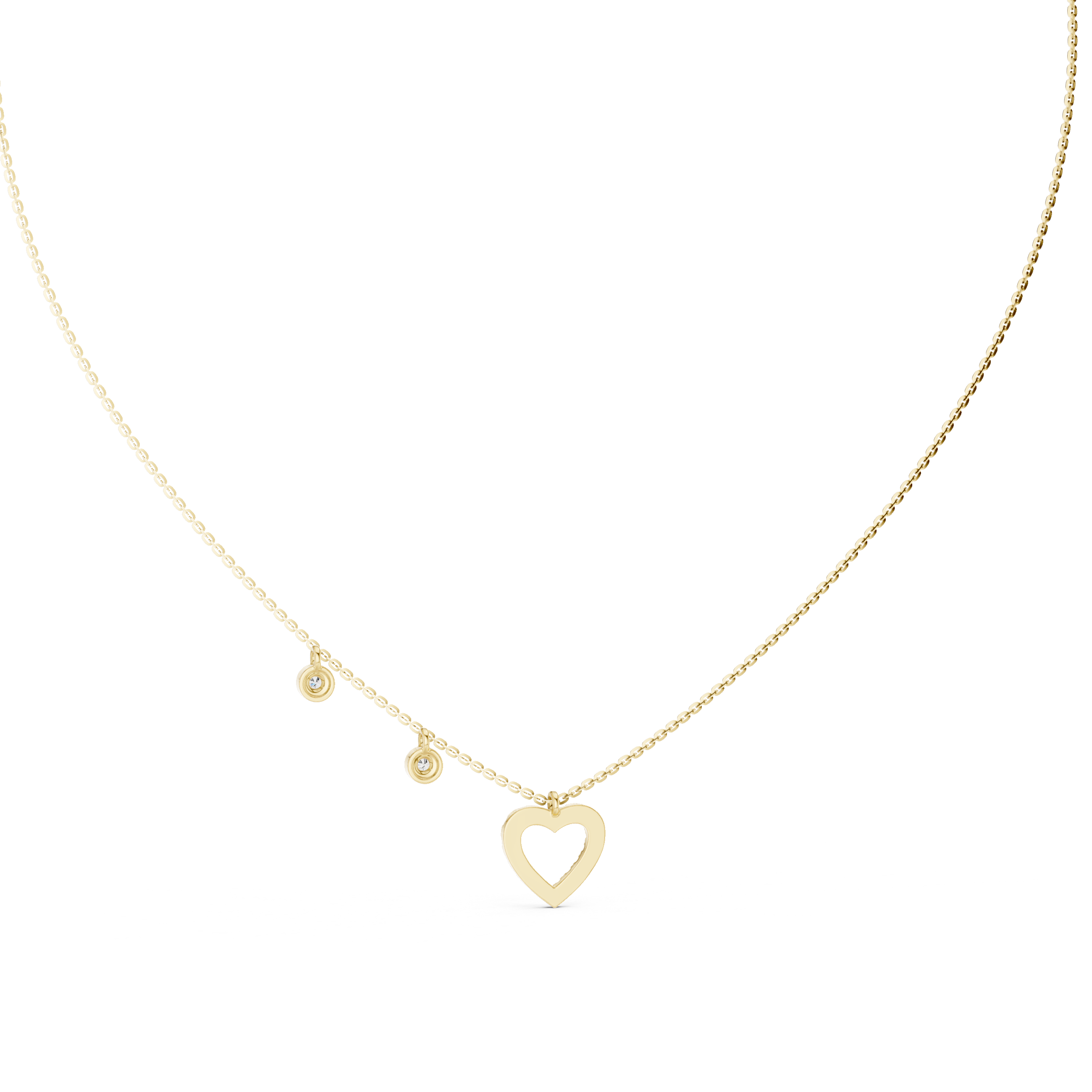 1Heart Diamond Halo Pendant Necklace
