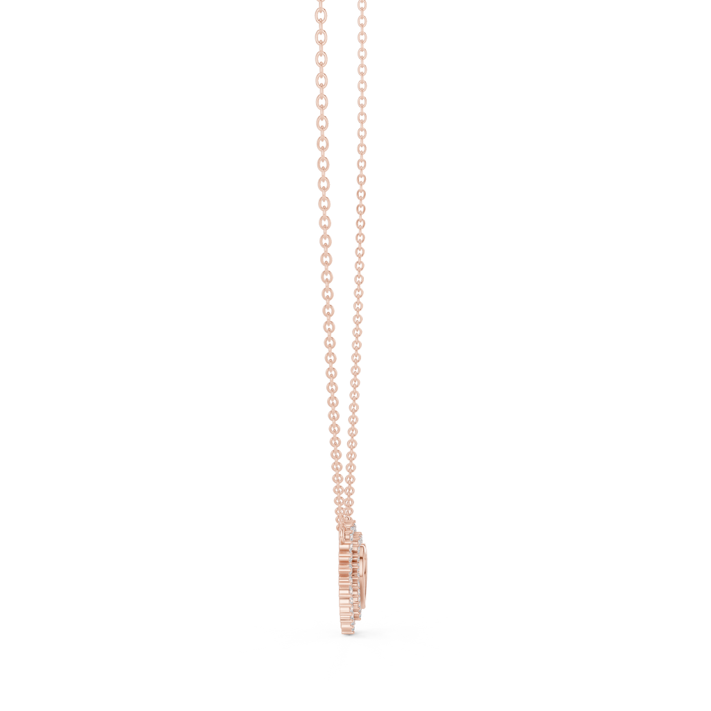 1Diamond Heart Halo Pendant Necklace