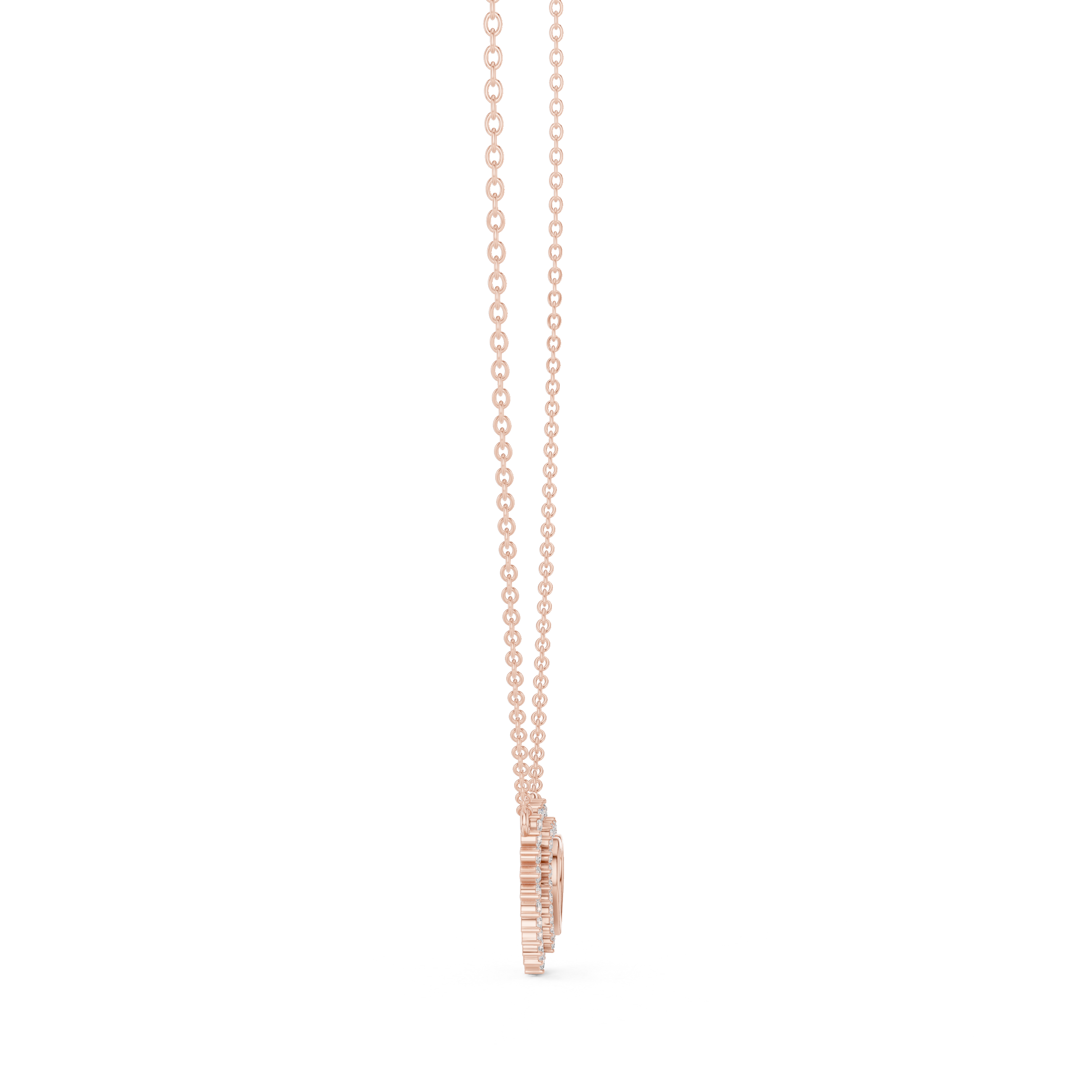 1Diamond Heart Halo Pendant Necklace