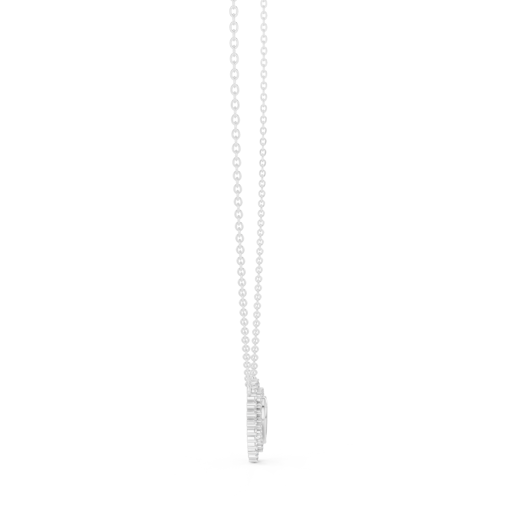 1Diamond Heart Halo Pendant Necklace