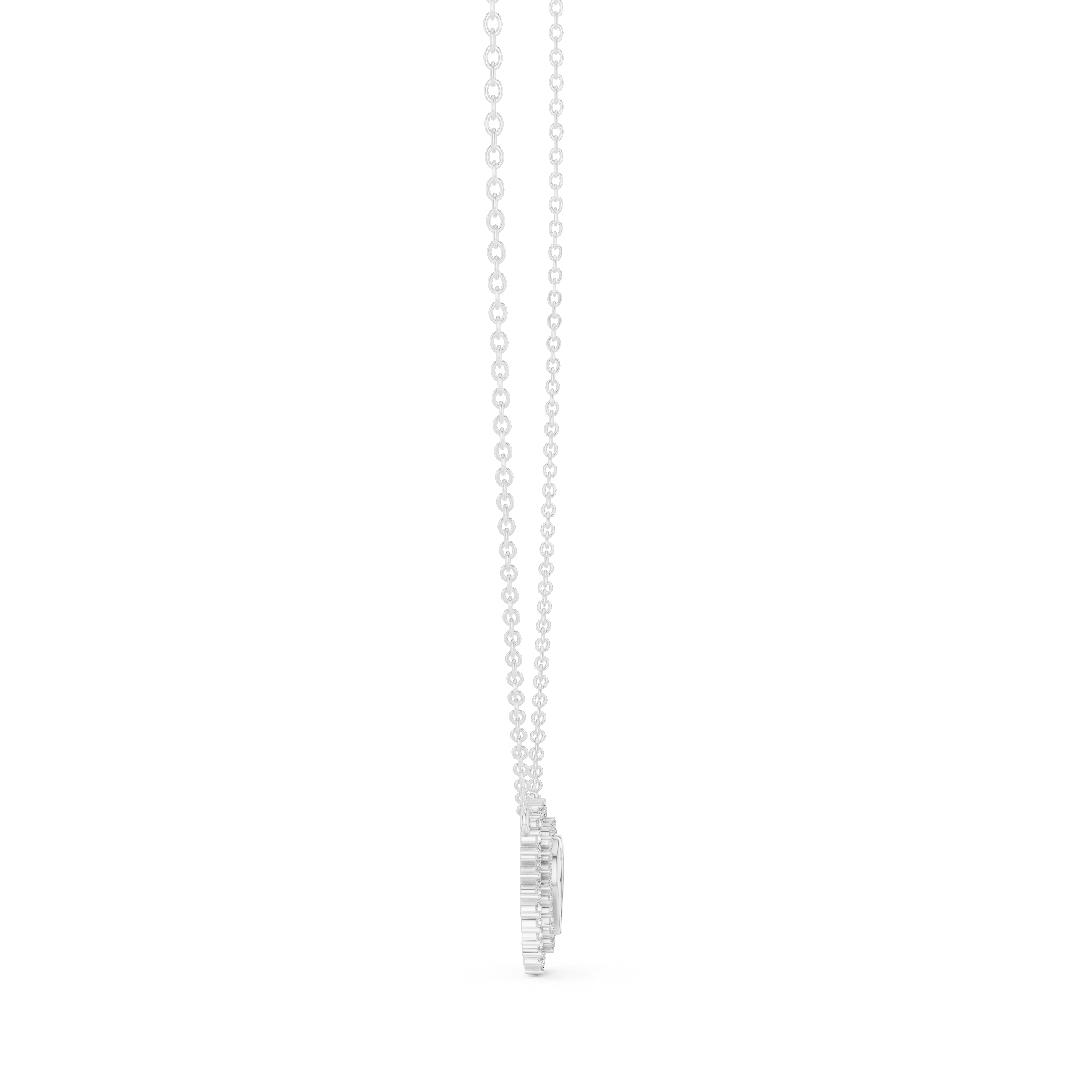 Diamond Heart Halo Pendant Necklace