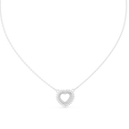 1Diamond Heart Halo Pendant Necklace