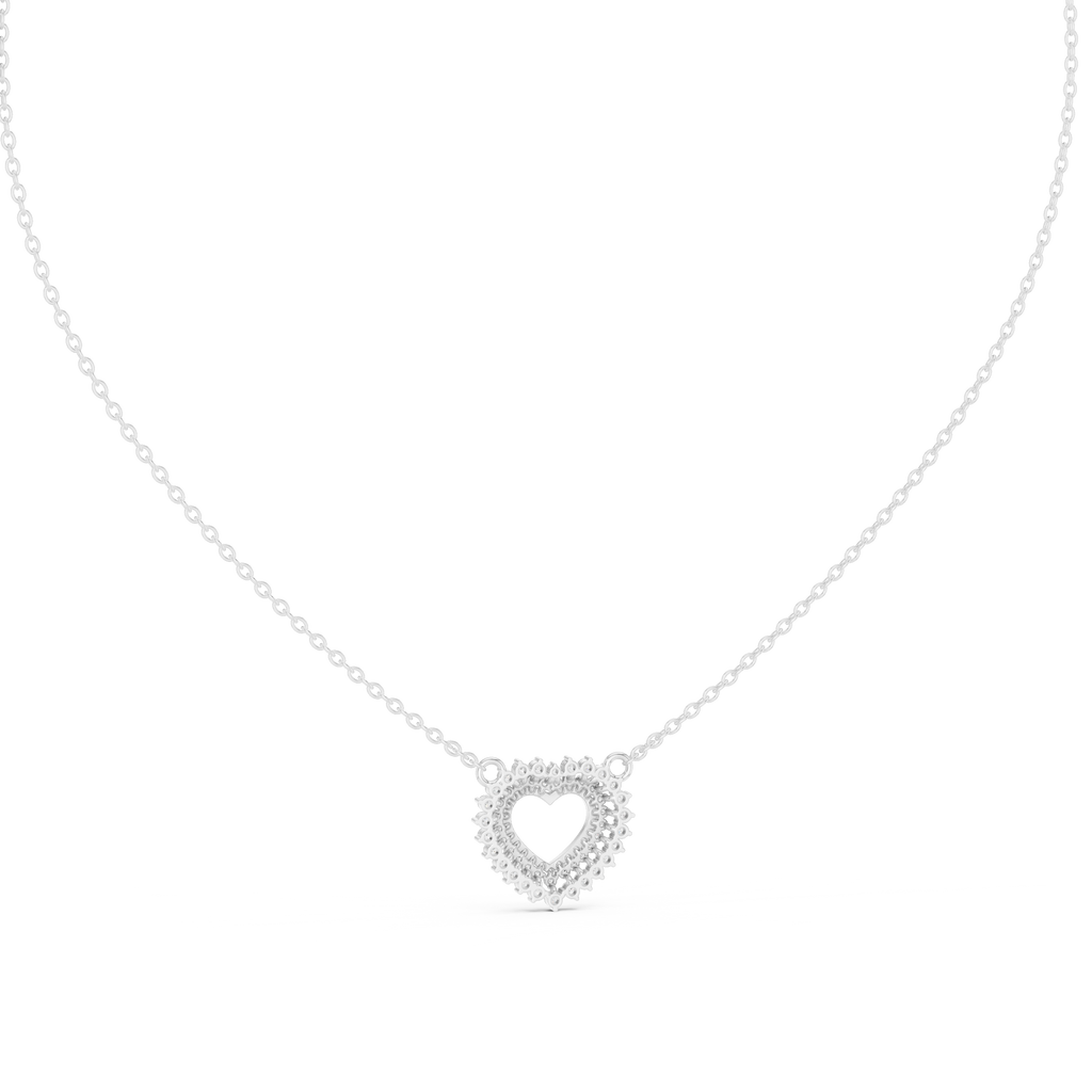 1Diamond Heart Halo Pendant Necklace