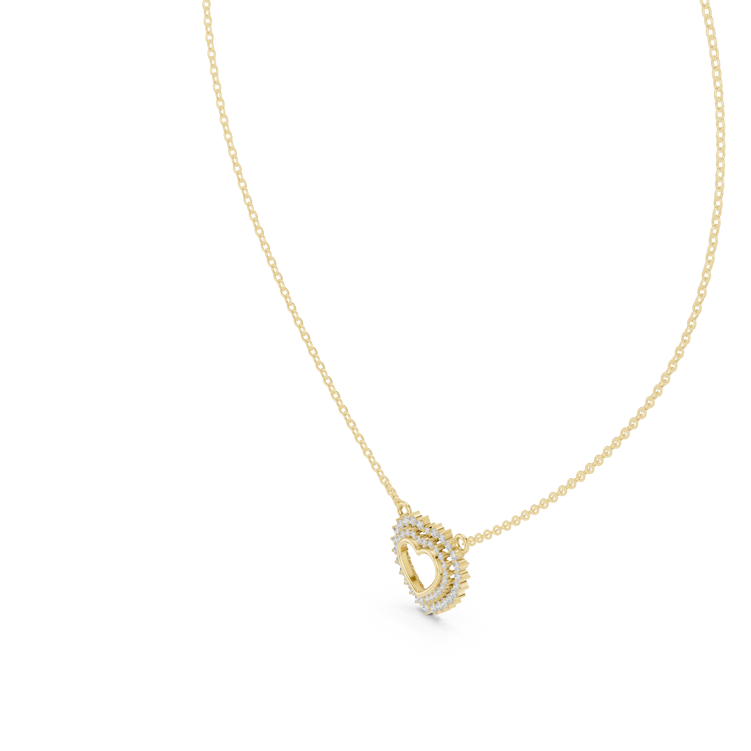 1Diamond Heart Halo Pendant Necklace