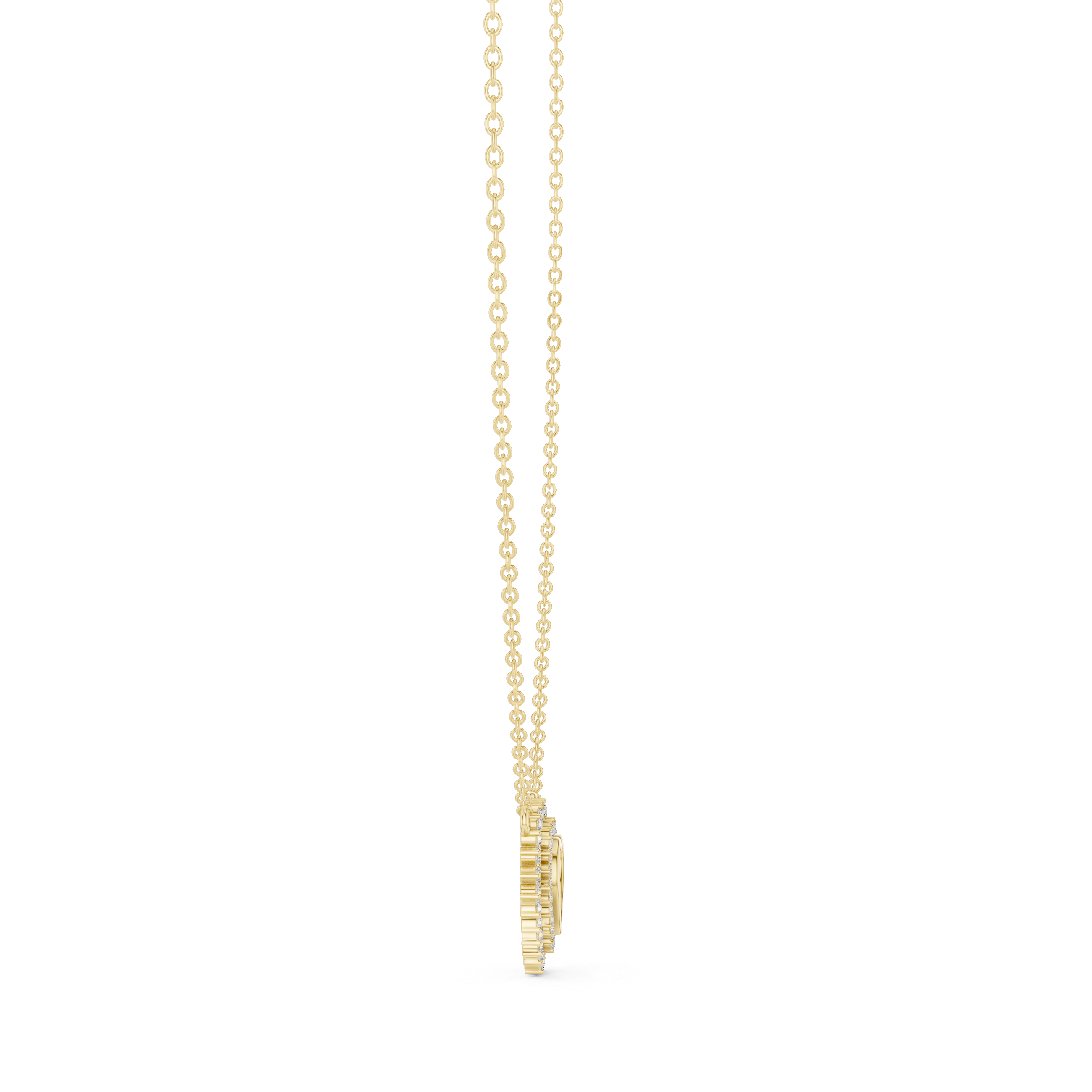 1Diamond Heart Halo Pendant Necklace