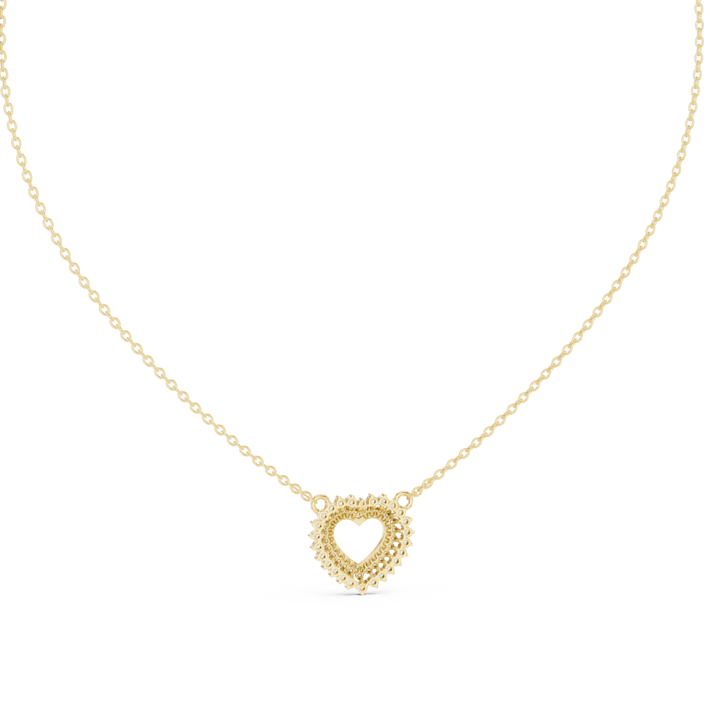 1Diamond Heart Halo Pendant Necklace
