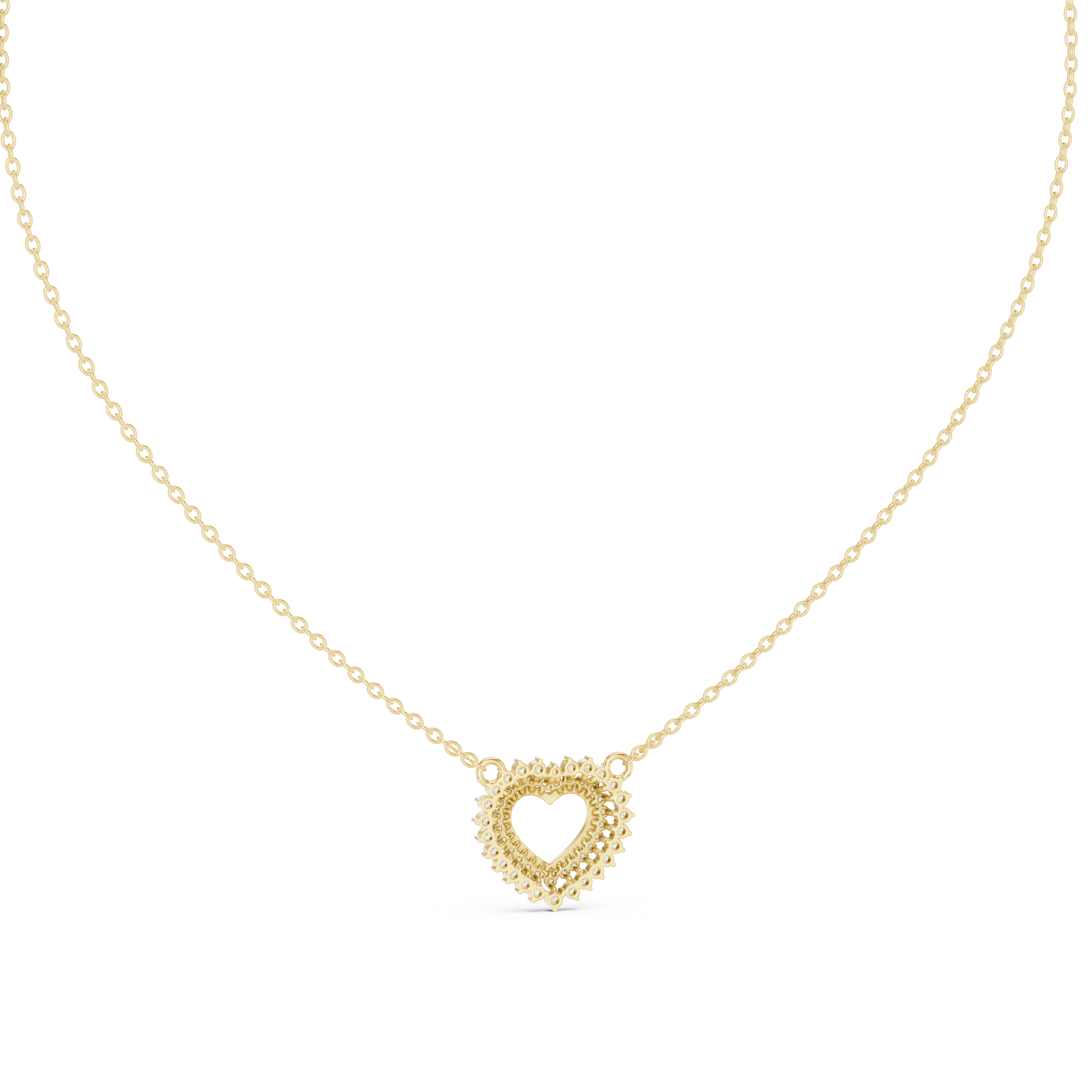 1Diamond Heart Halo Pendant Necklace