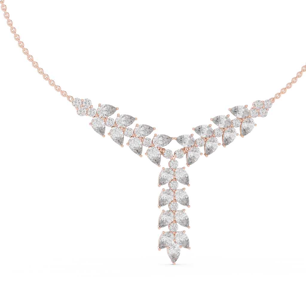 1Pear Diamond V Drop Statement Necklace