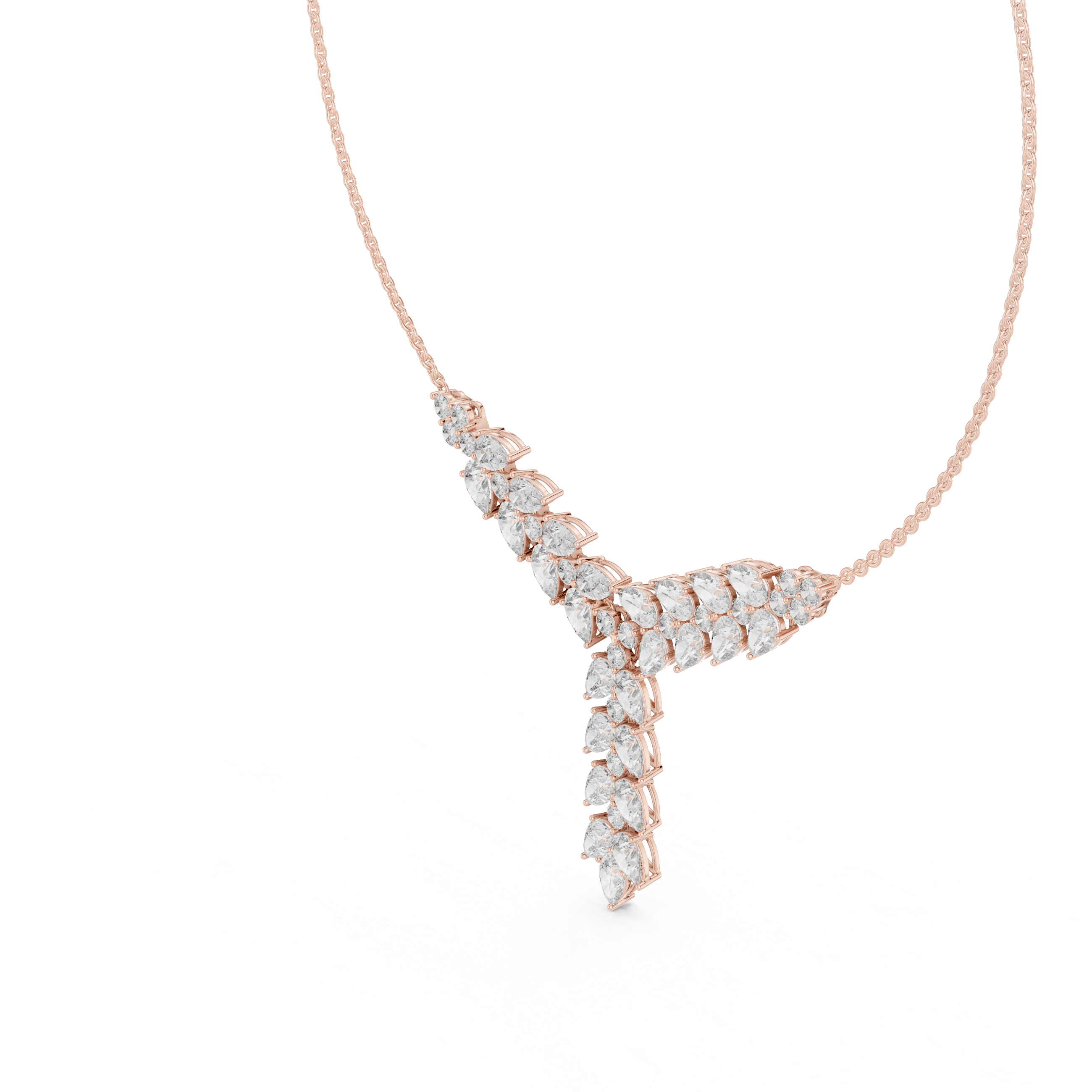 1Pear Diamond V Drop Statement Necklace