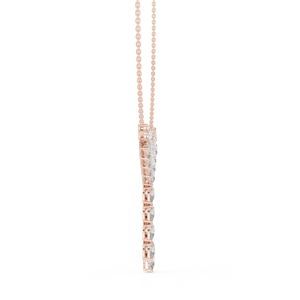 1Pear Diamond V Drop Statement Necklace