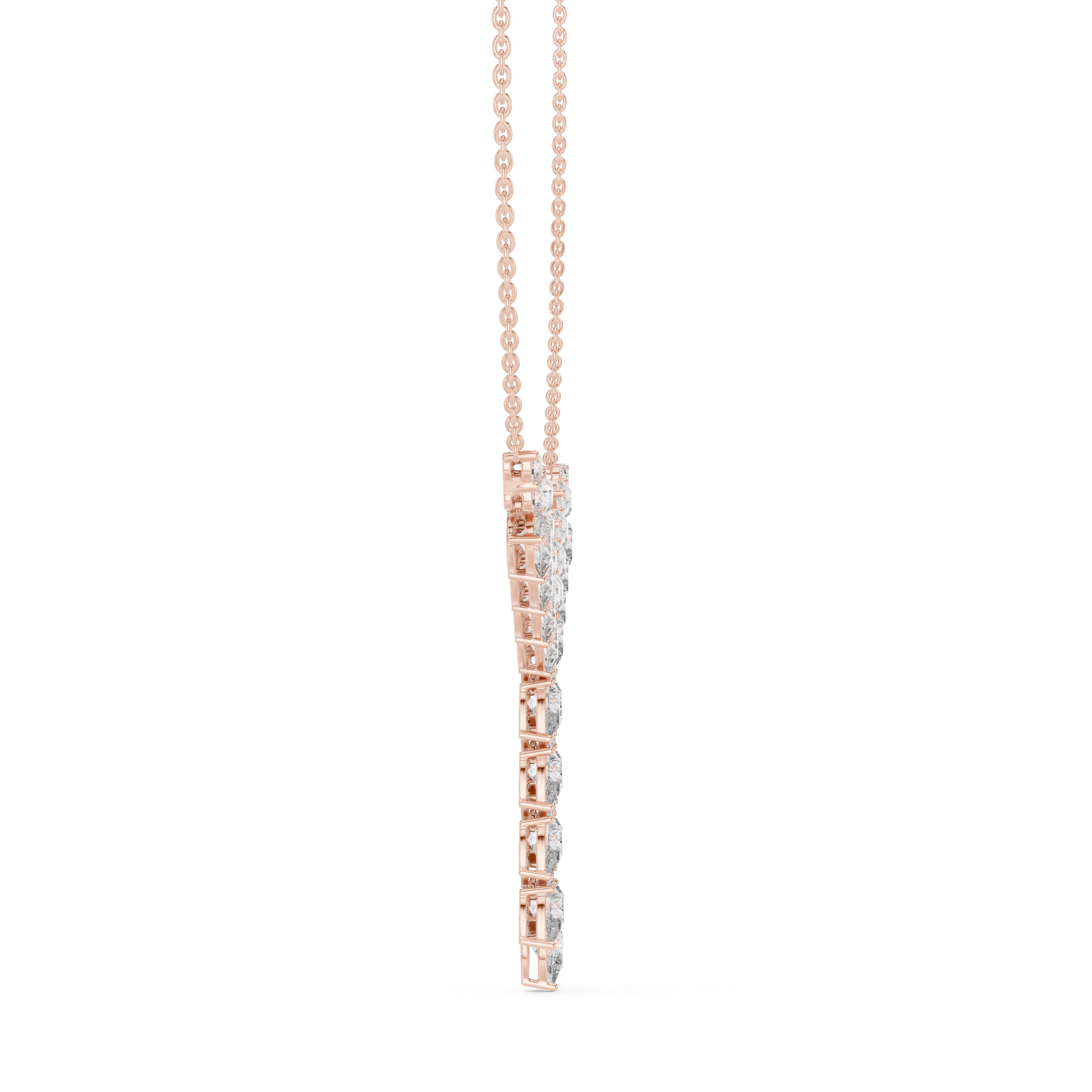 1Pear Diamond V Drop Statement Necklace