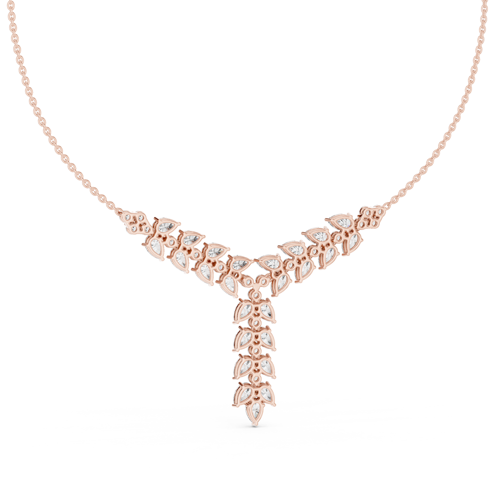 1Pear Diamond V Drop Statement Necklace