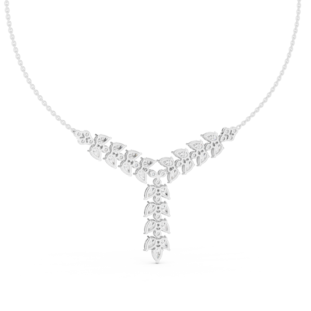 1Pear Diamond V Drop Statement Necklace