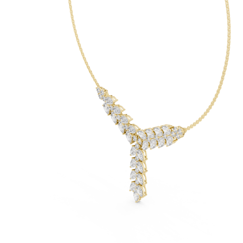 1Pear Diamond V Drop Statement Necklace