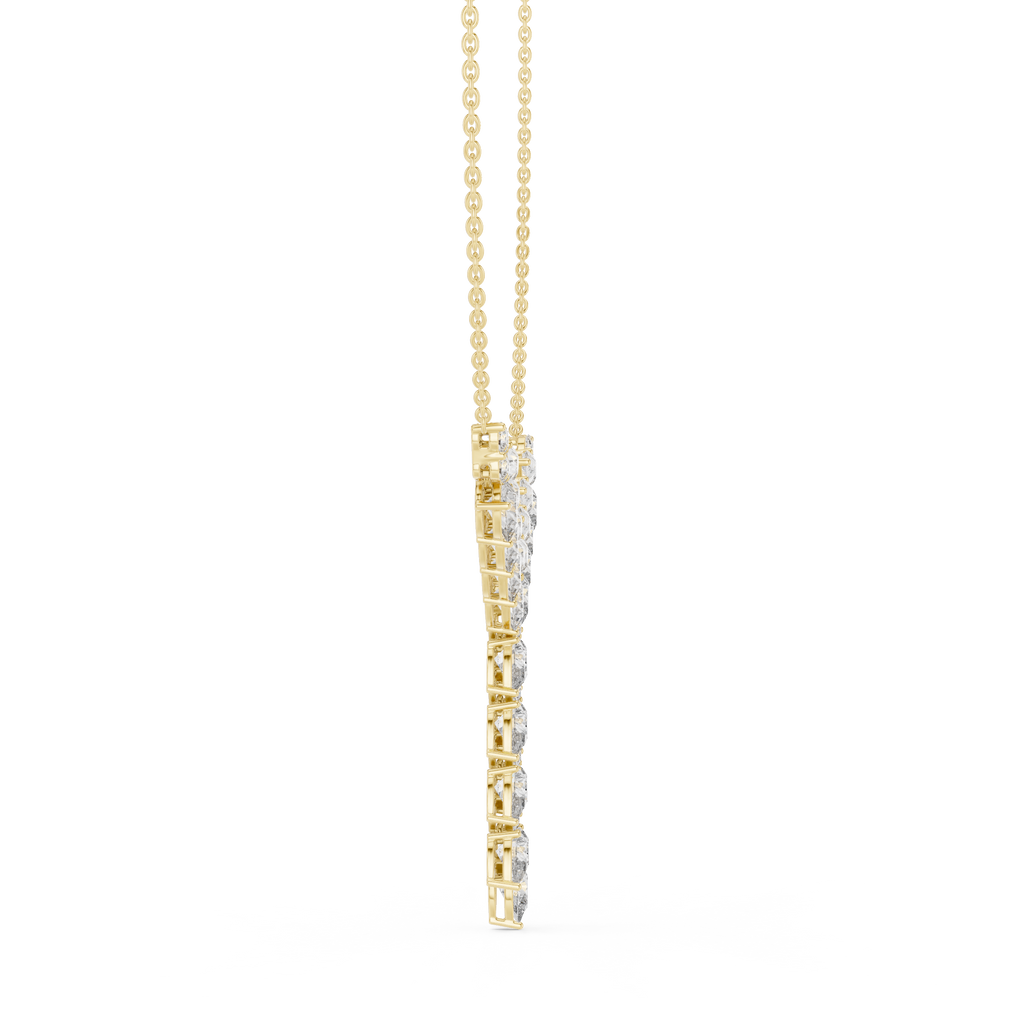 1Pear Diamond V Drop Statement Necklace