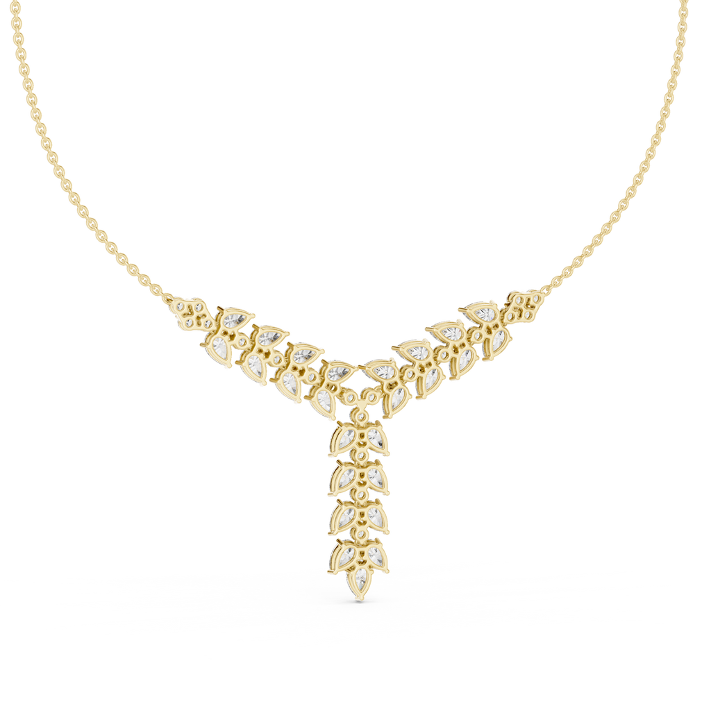1Pear Diamond V Drop Statement Necklace