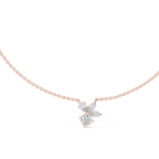 1Multi Shape Diamond Cluster Pendant Necklace