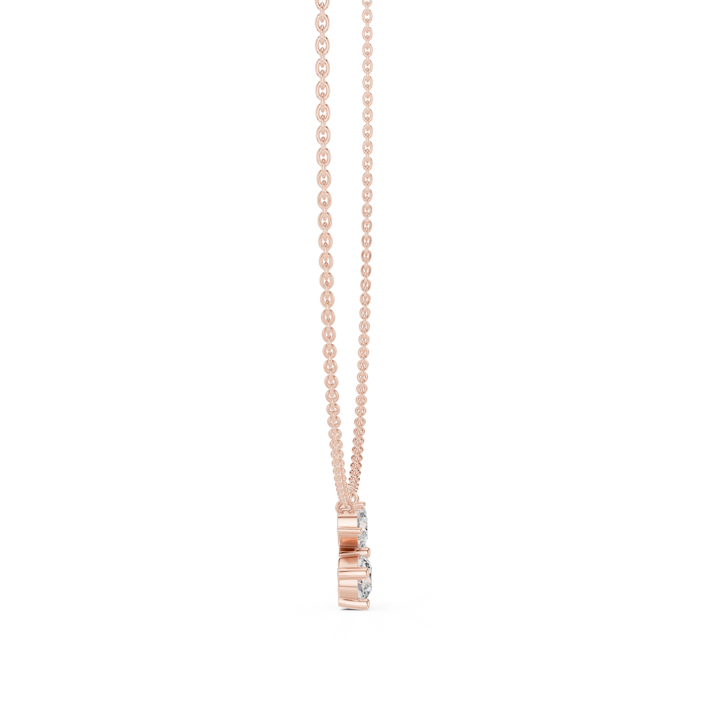 1Multi Shape Diamond Cluster Pendant Necklace