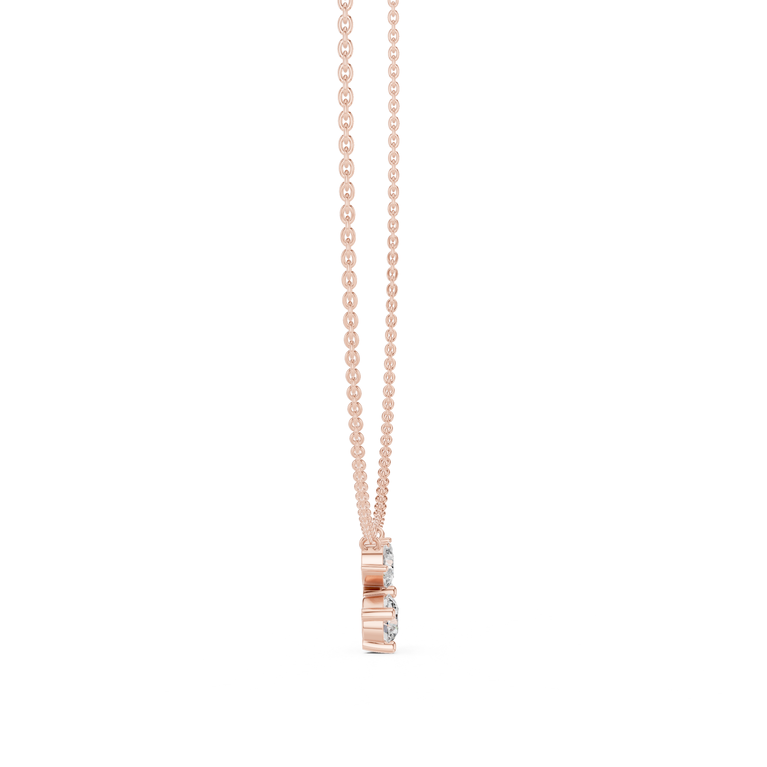 1Multi Shape Diamond Cluster Pendant Necklace