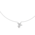 1Multi Shape Diamond Cluster Pendant Necklace