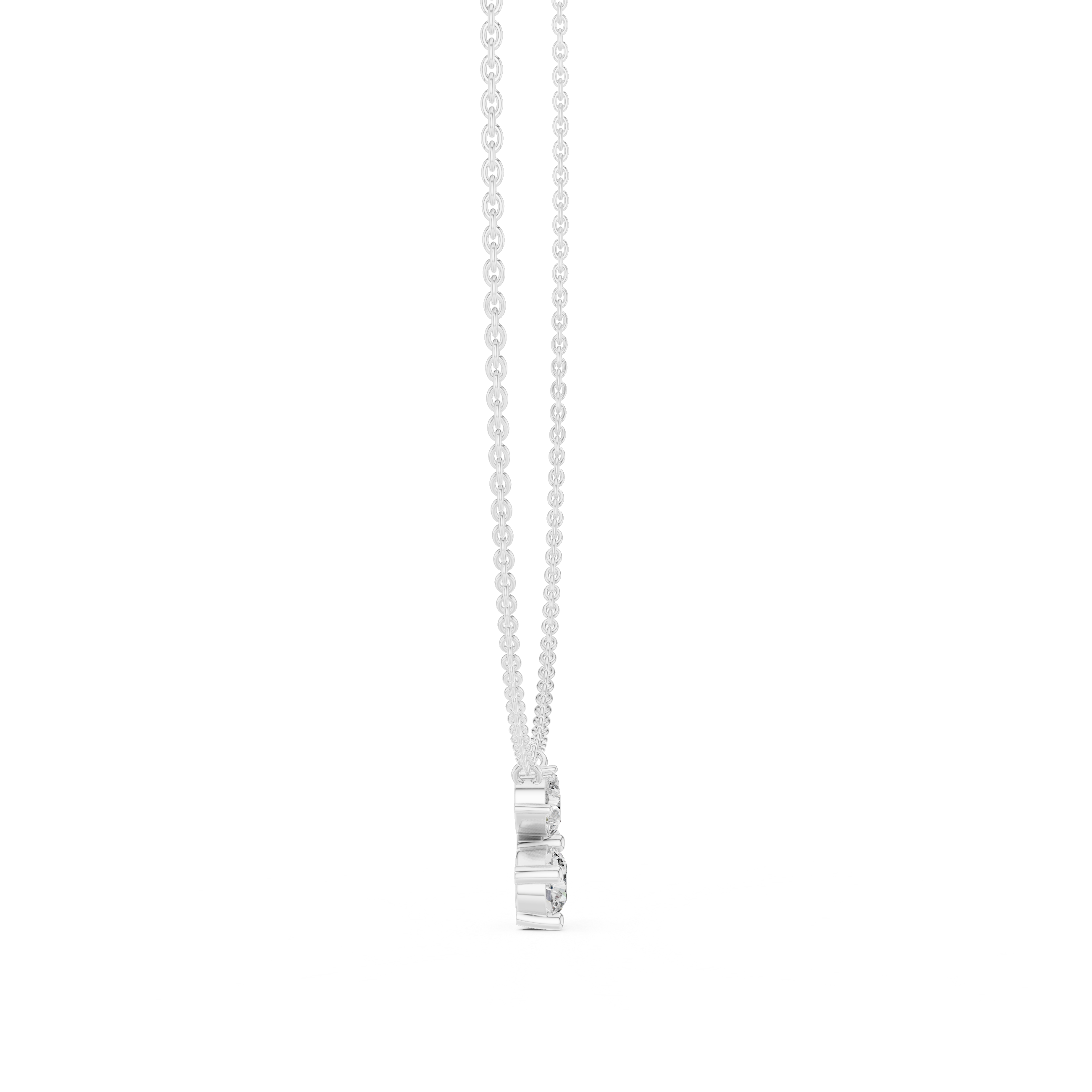 Multi Shape Diamond Cluster Pendant Necklace