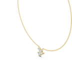 1Multi Shape Diamond Cluster Pendant Necklace