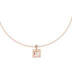 1Princess Cut Diamond Halo Pendant Necklace