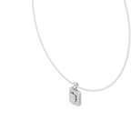 1Princess Cut Diamond Halo Pendant Necklace