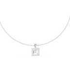 1Princess Cut Diamond Halo Pendant Necklace