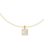 1Princess Cut Diamond Halo Pendant Necklace