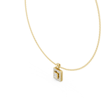 1Princess Cut Diamond Halo Pendant Necklace