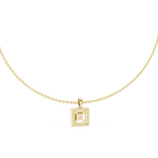 1Princess Cut Diamond Halo Pendant Necklace