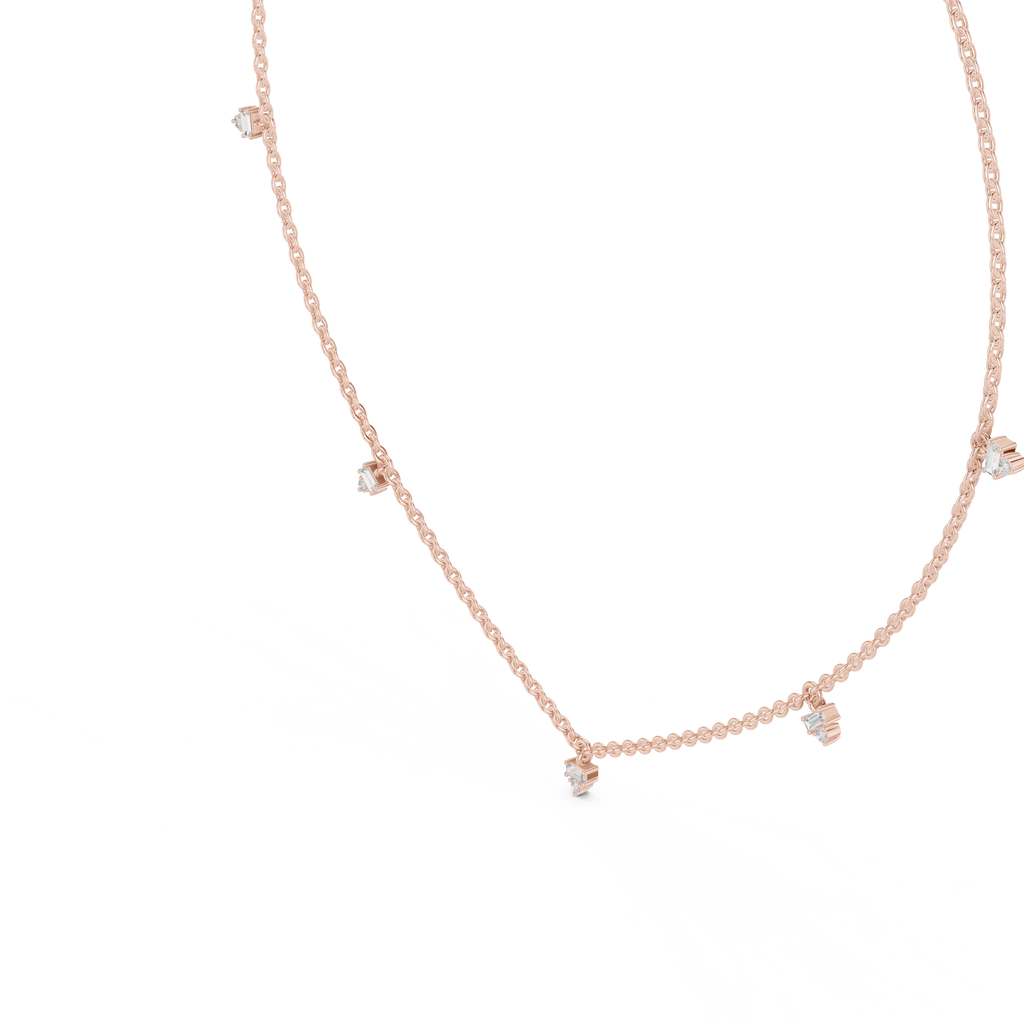 1Minimal Diamond Drop Pendant Necklace