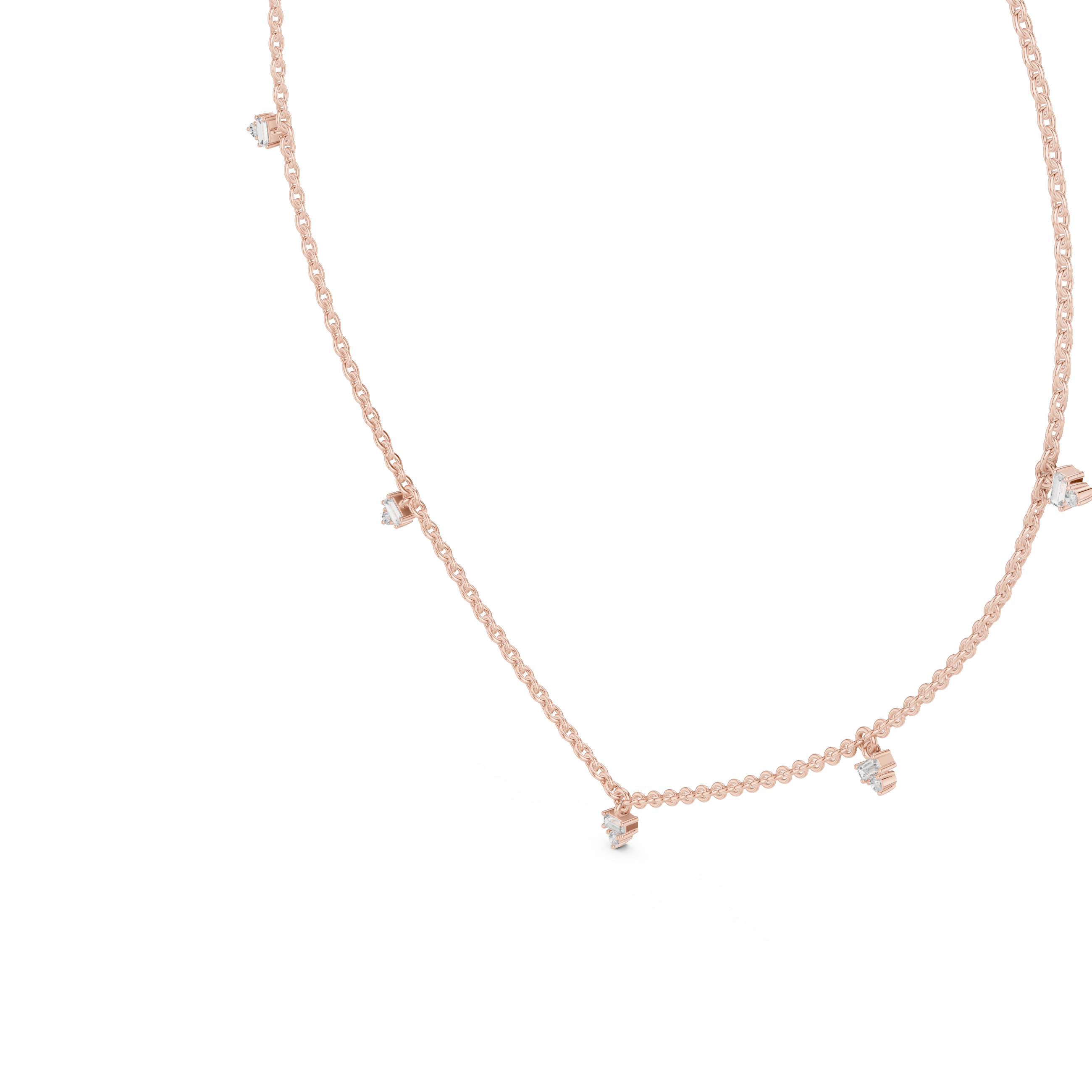 1Minimal Diamond Drop Pendant Necklace