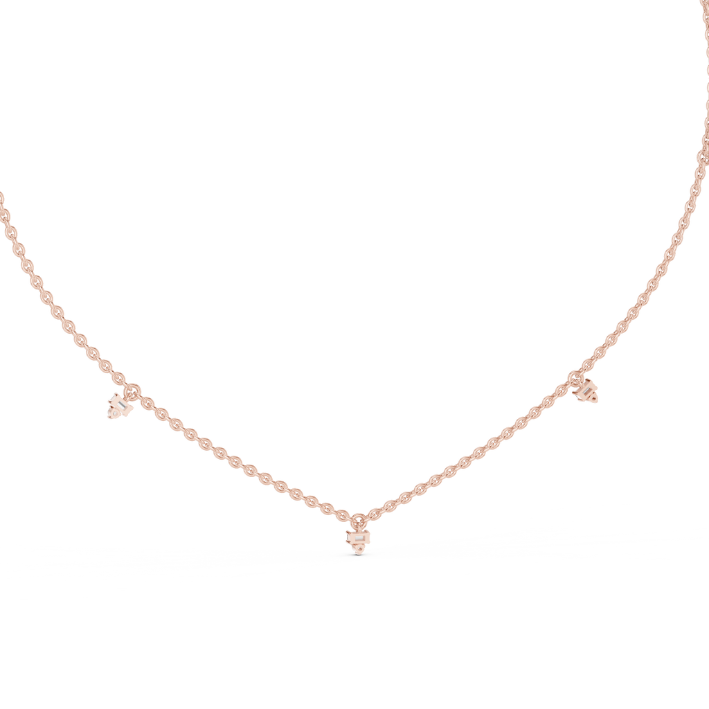 1Minimal Diamond Drop Pendant Necklace