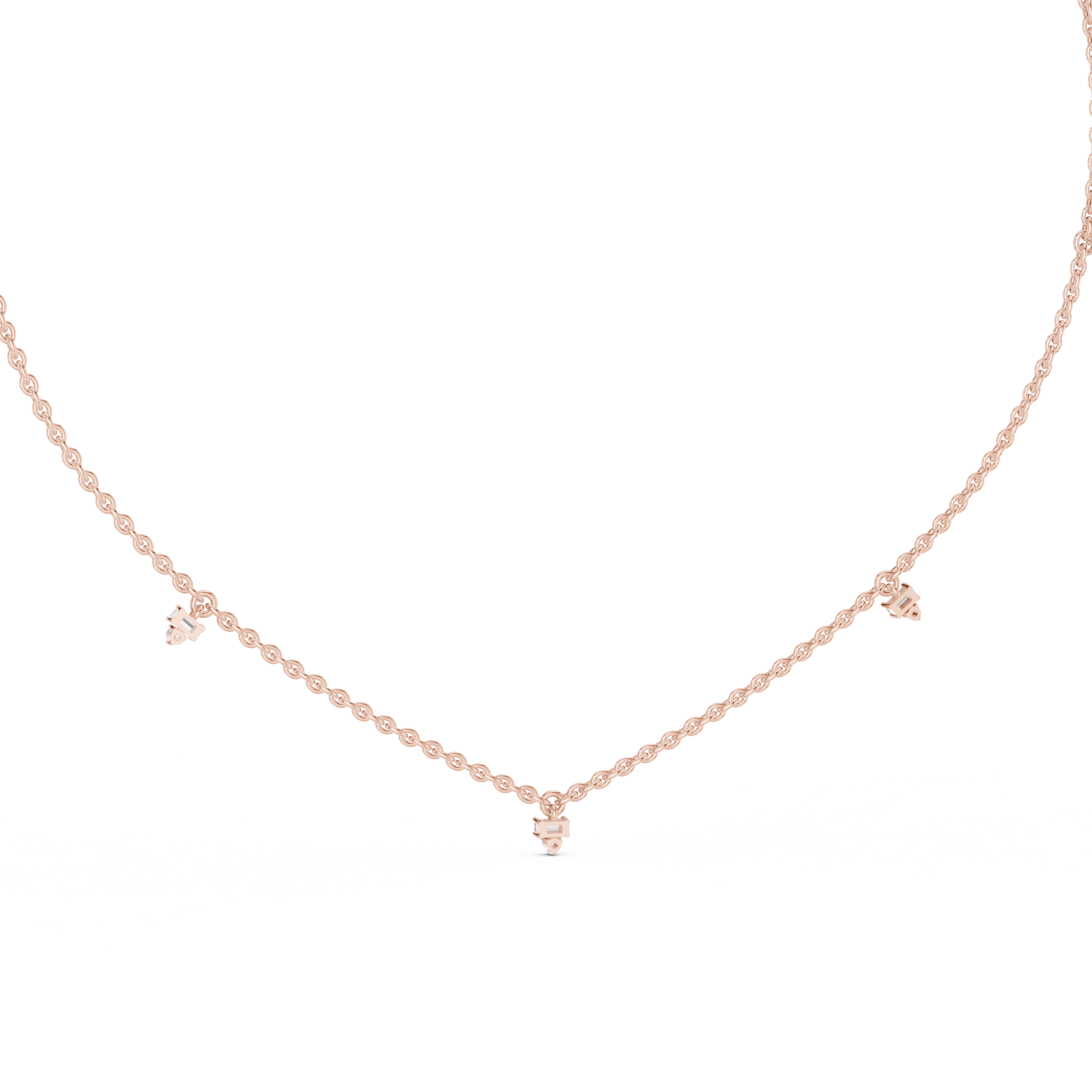 Minimal Diamond Drop Pendant Necklace